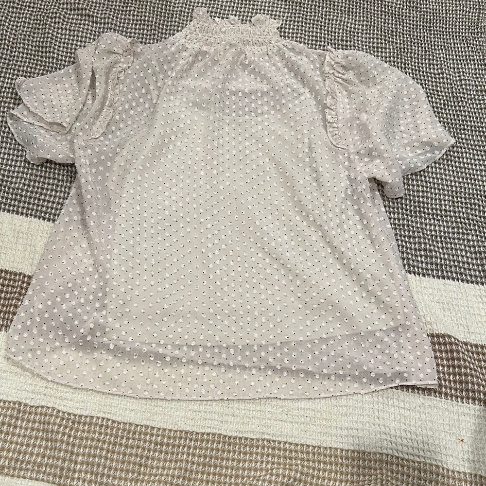 Elegant Cream Polka Dot Blouse